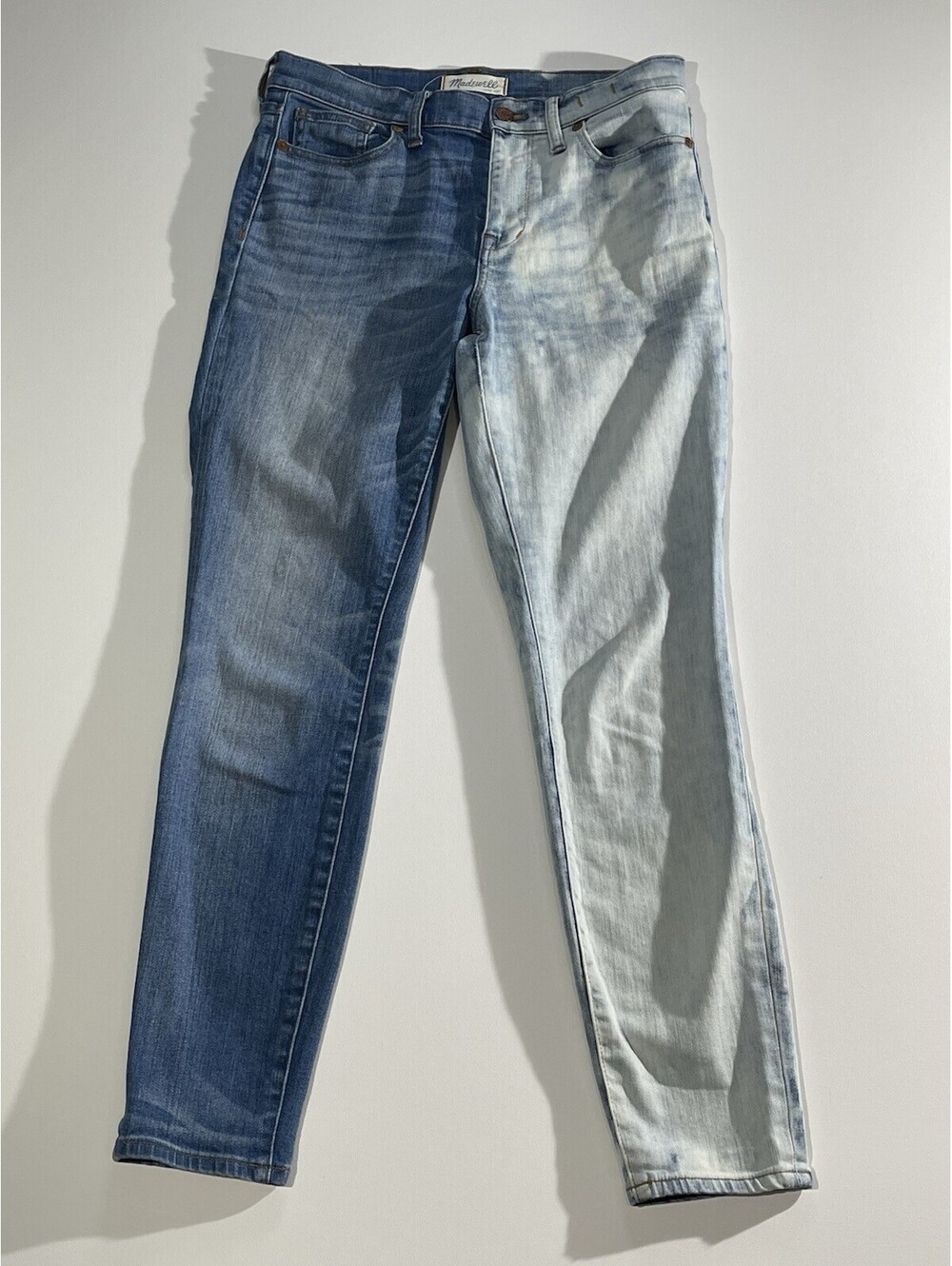 Madewell Jeans Women Sz 28 (30X27) Blue High Rise Skinny Faded Stretch Grunge
